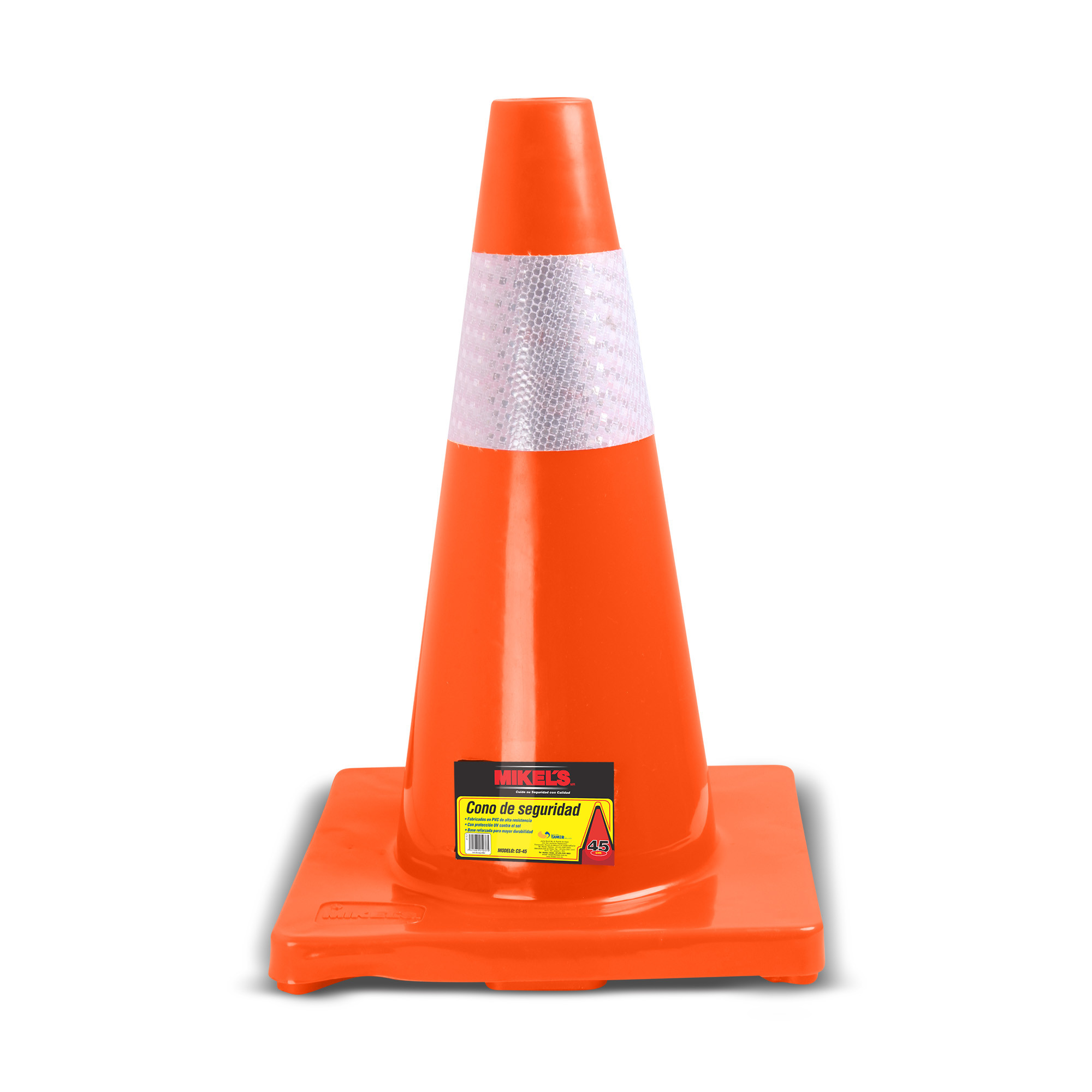 CONO DE SEGURIDAD (45 CMS, CON REFLEJANTE)