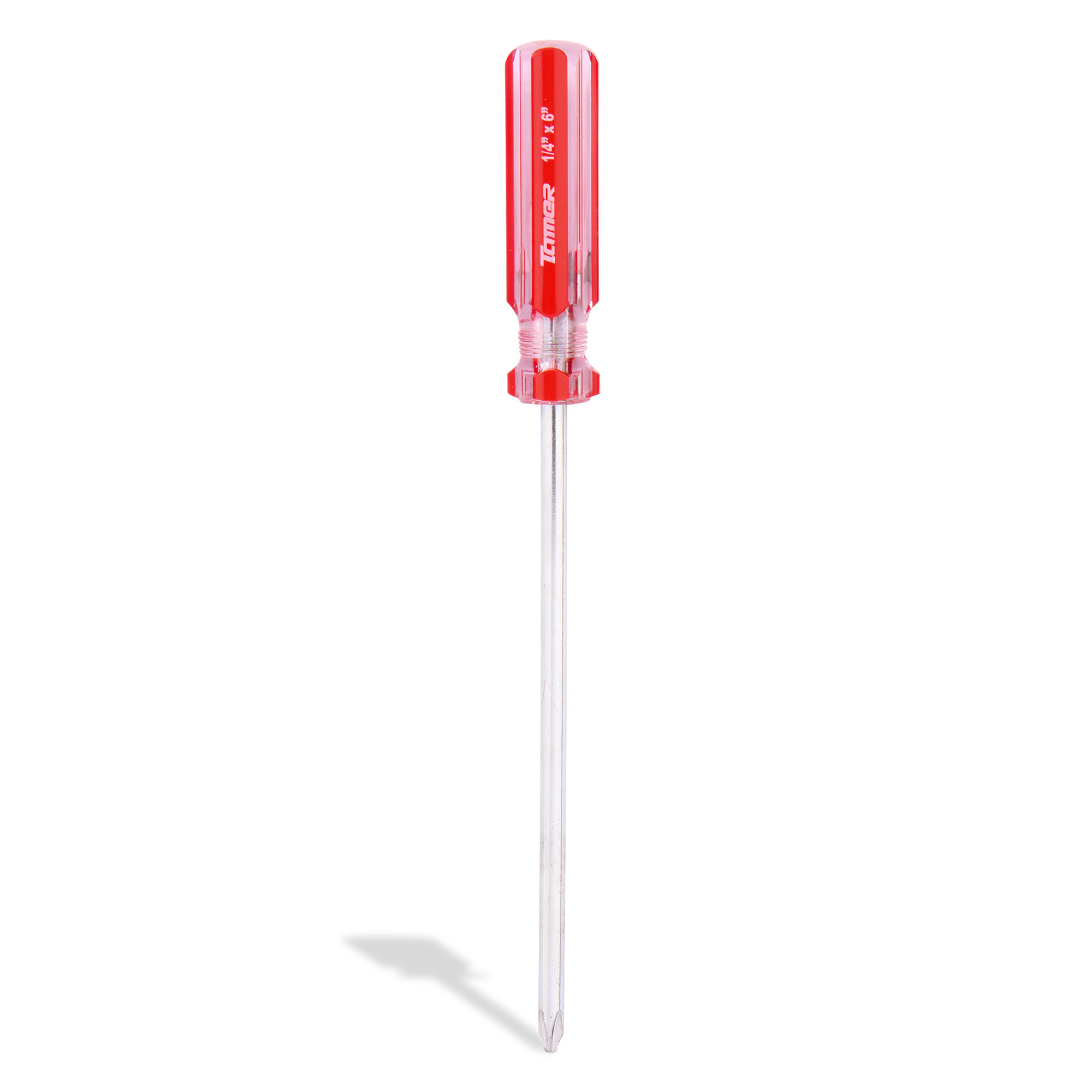 DESARMADOR CRUZ 1/4" X 6", BARRA ACERO CROMADO, MANGO PVC