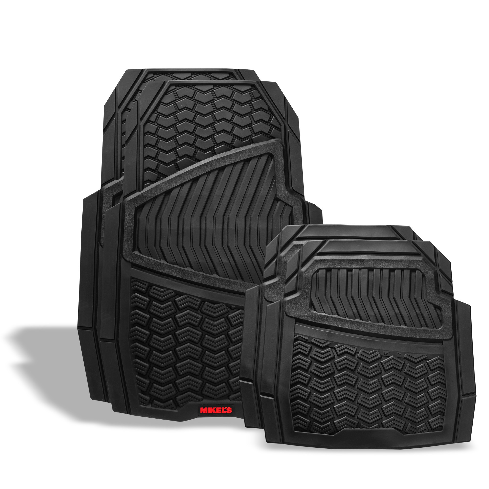 TAPETE PARA AUTO DE HULE, NEGRO CON VELCRO 