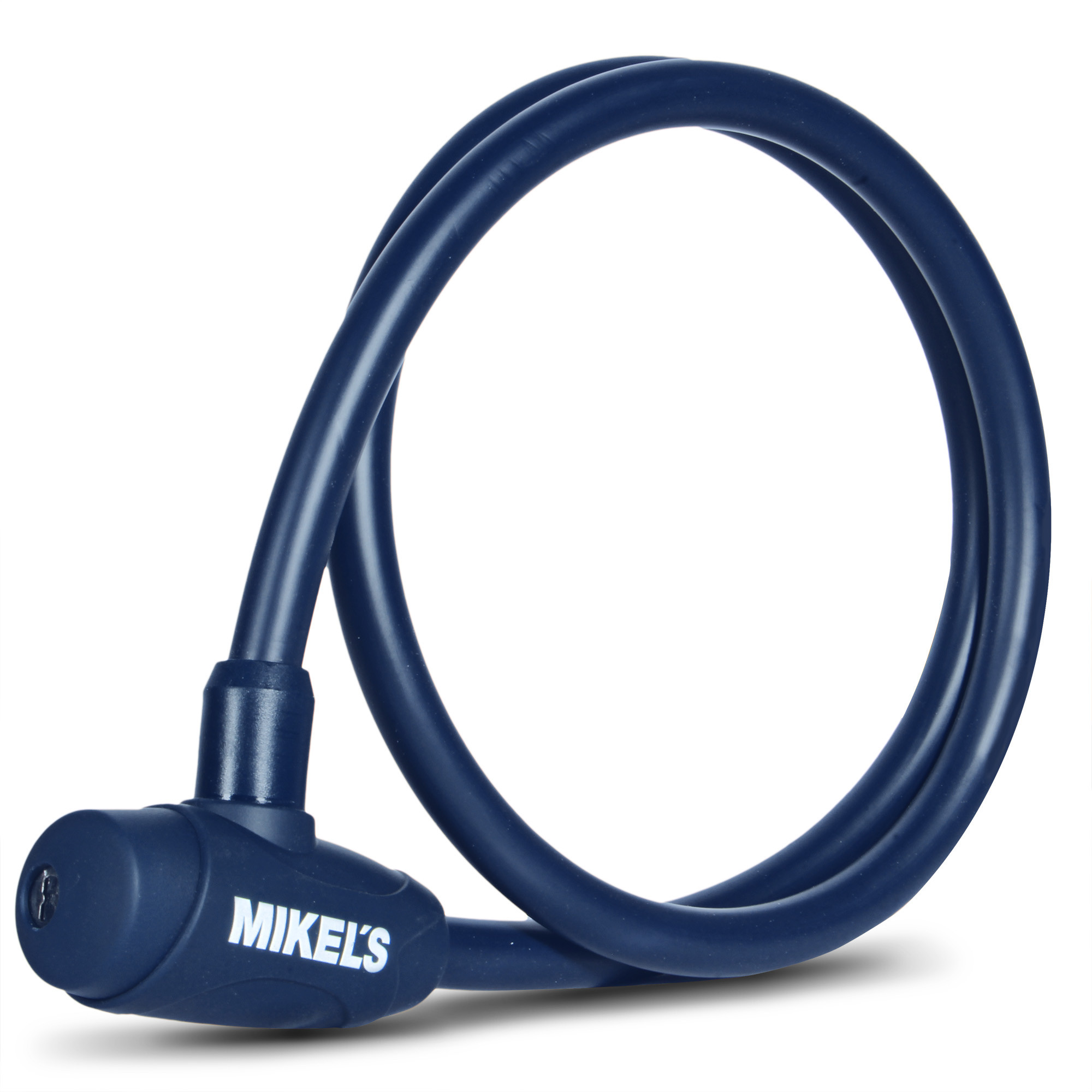 CABLE CANDADO CON LLAVES, COLOR AZUL MARINO (1 MT)