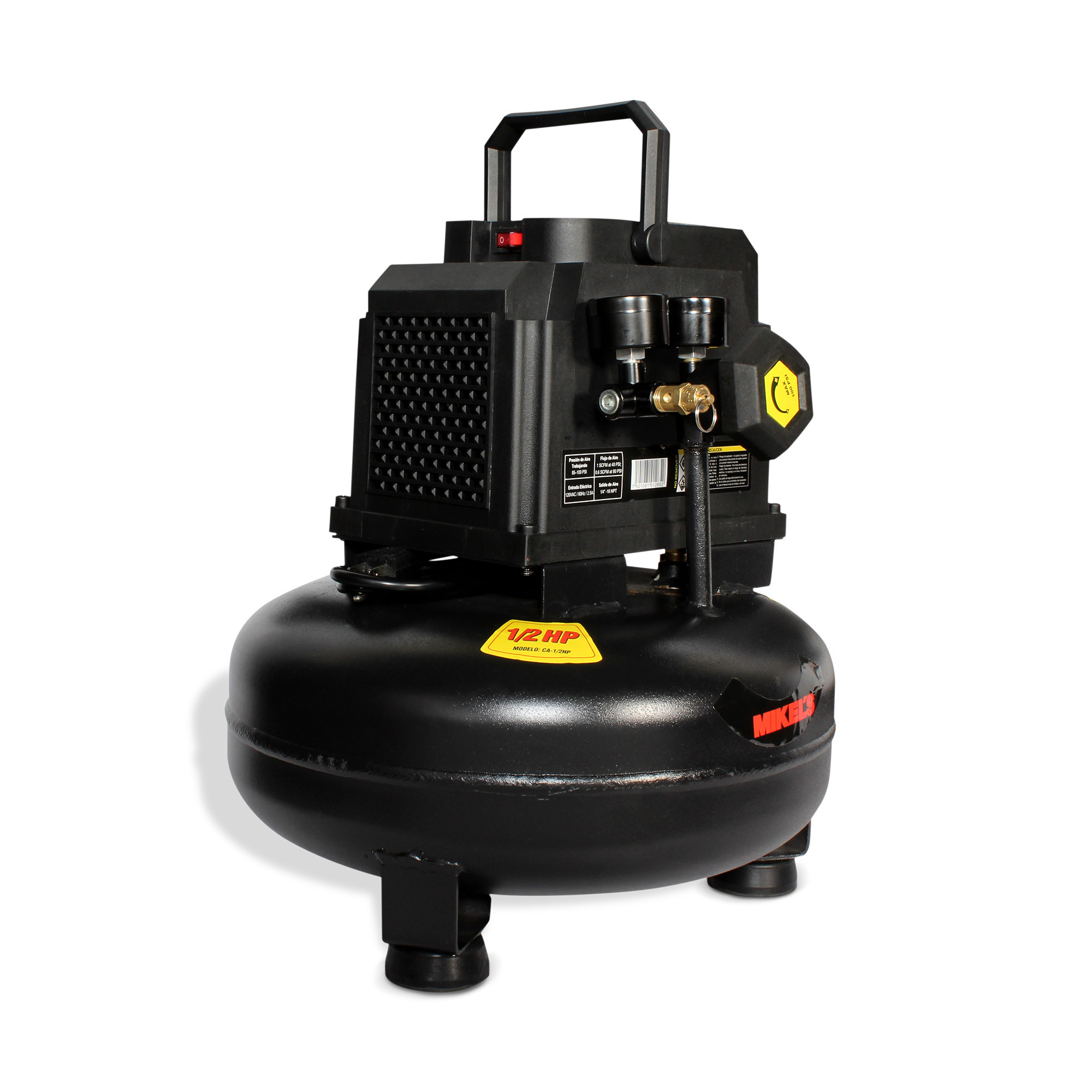 COMPRESOR DE AIRE 1/2 HP, TIPO HAMBURGUESA (11 LTS) LIBRE DE ACEITE 