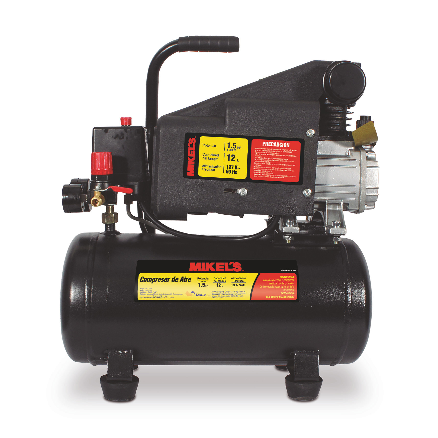 COMPRESOR DE AIRE 1.5 HP (12 LTS)