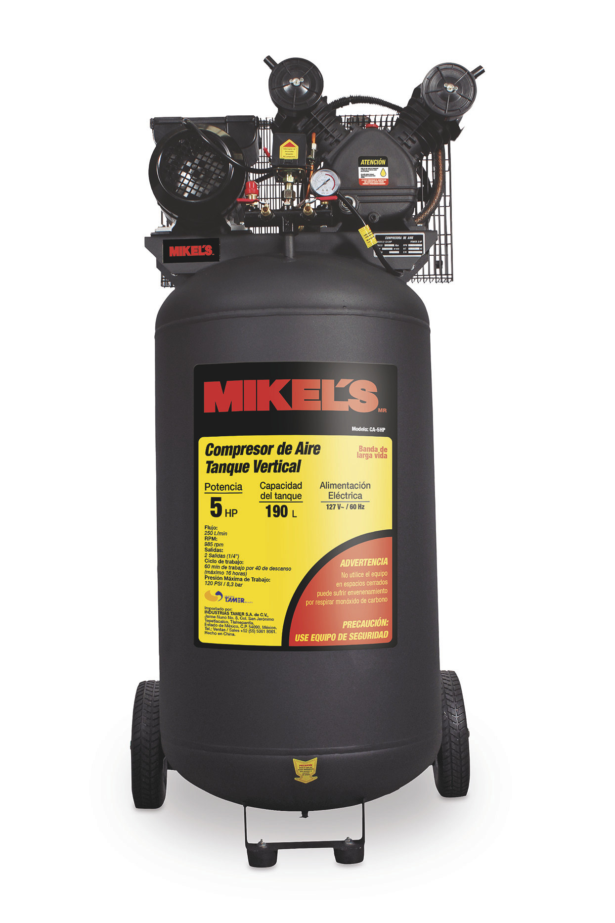 COMPRESOR DE AIRE 5 HP (190 LTS)