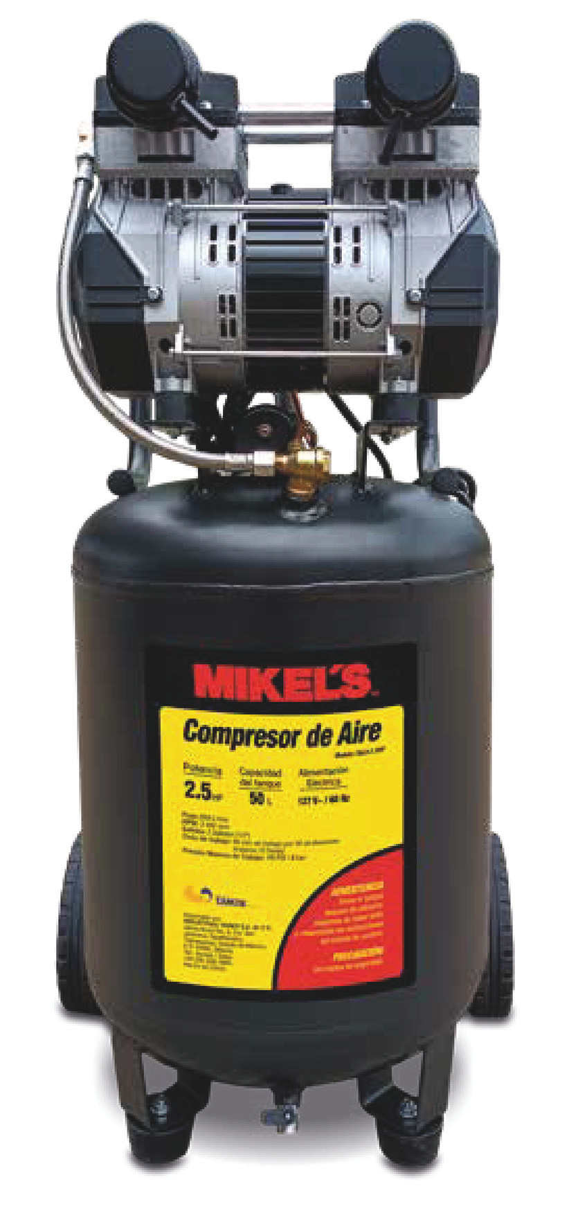 COMPRESOR DE AIRE 2.5 HP (50 LTS) LIBRE DE ACEITE