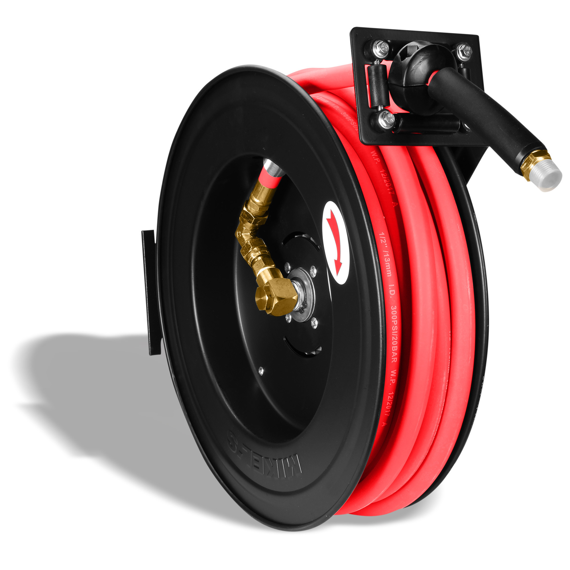 CARRETE DE ACERO CON MANGUERA, 3/8” SISTEMA RETRÁCTIL (15 MTS)