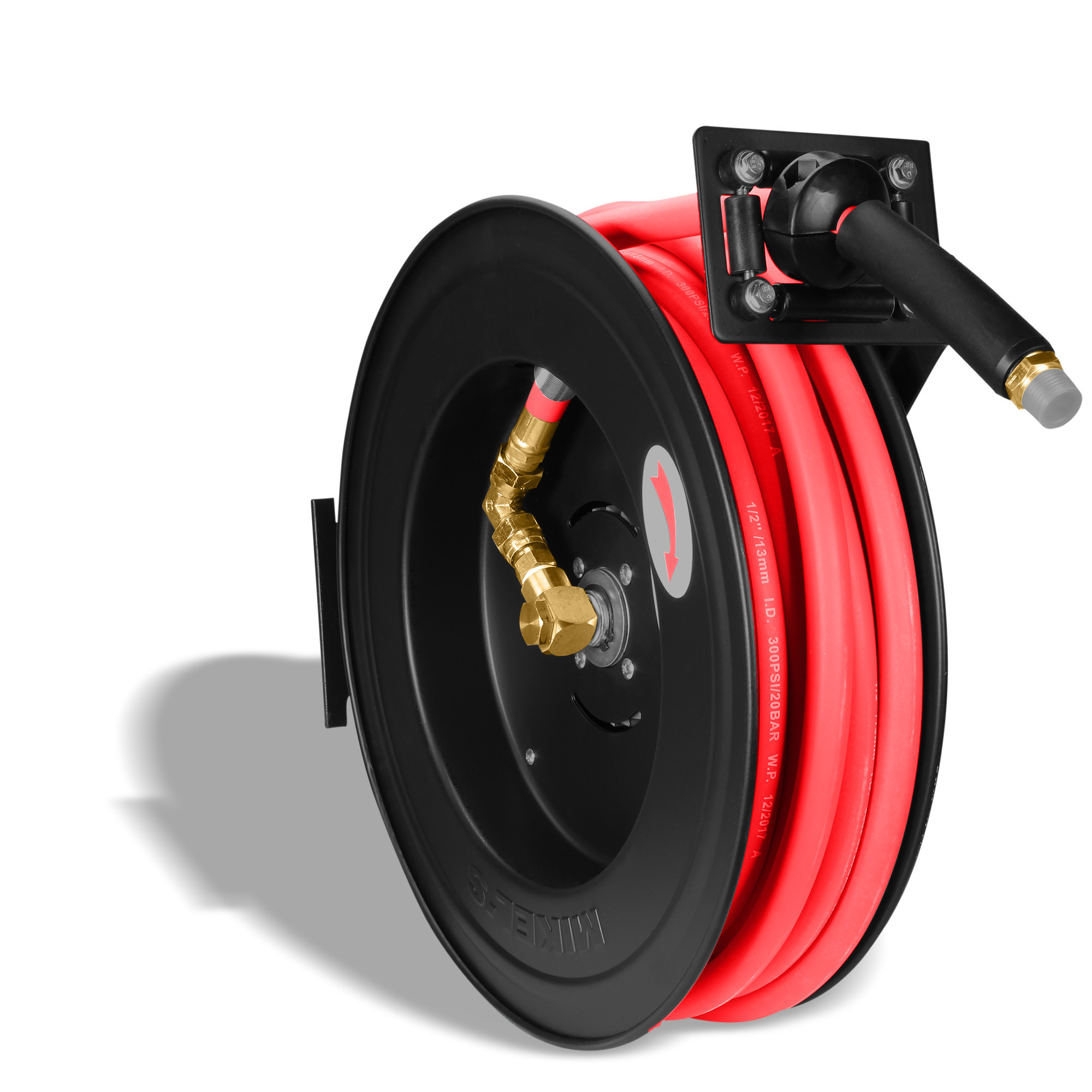 CARRETE DE ACERO CON MANGUERA, 1/4” SISTEMA RETRÁCTIL (15 MTS)