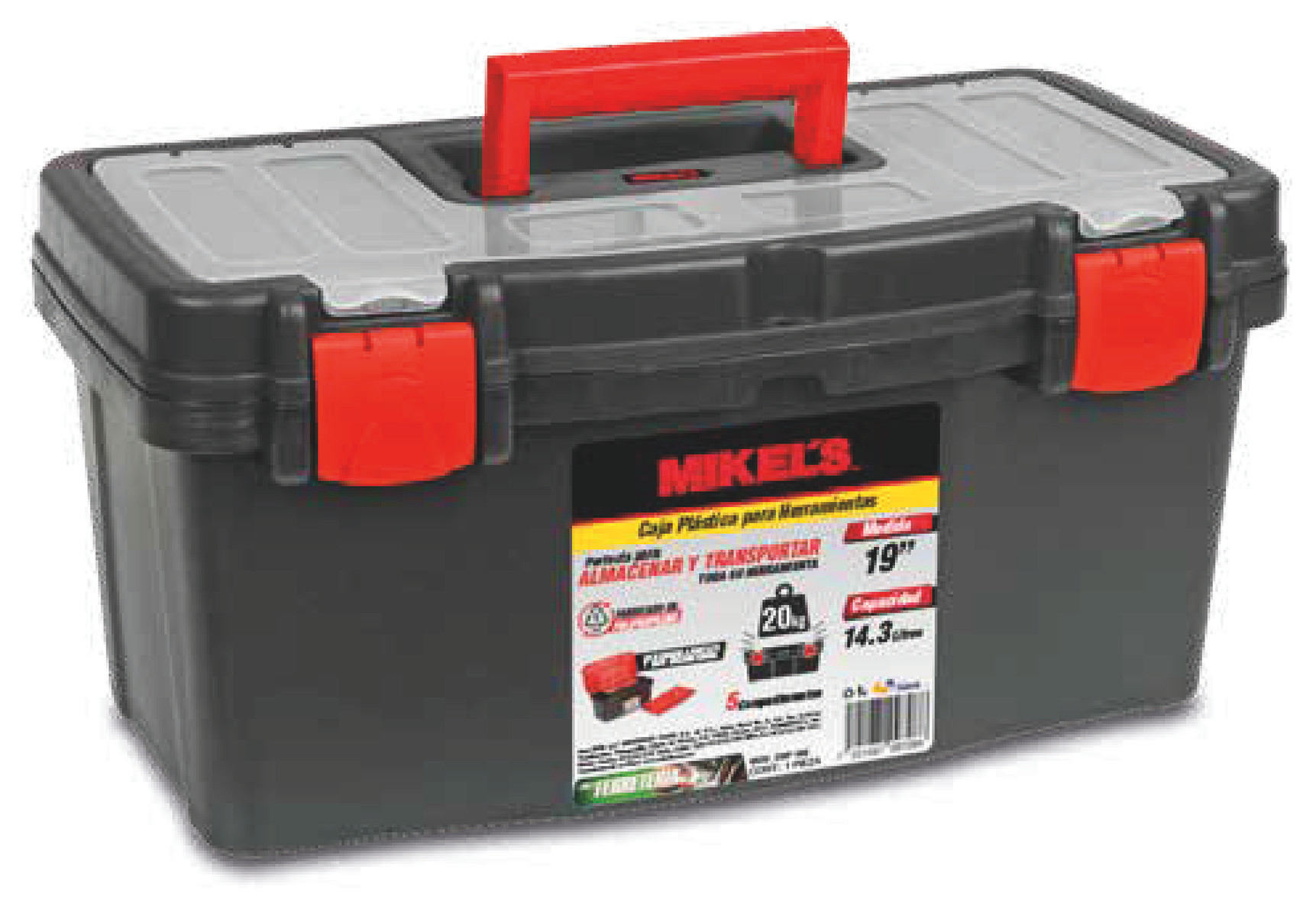 CAJA PLÁSTICA PARA HERRAMIENTAS 19” (14.3 LTS)