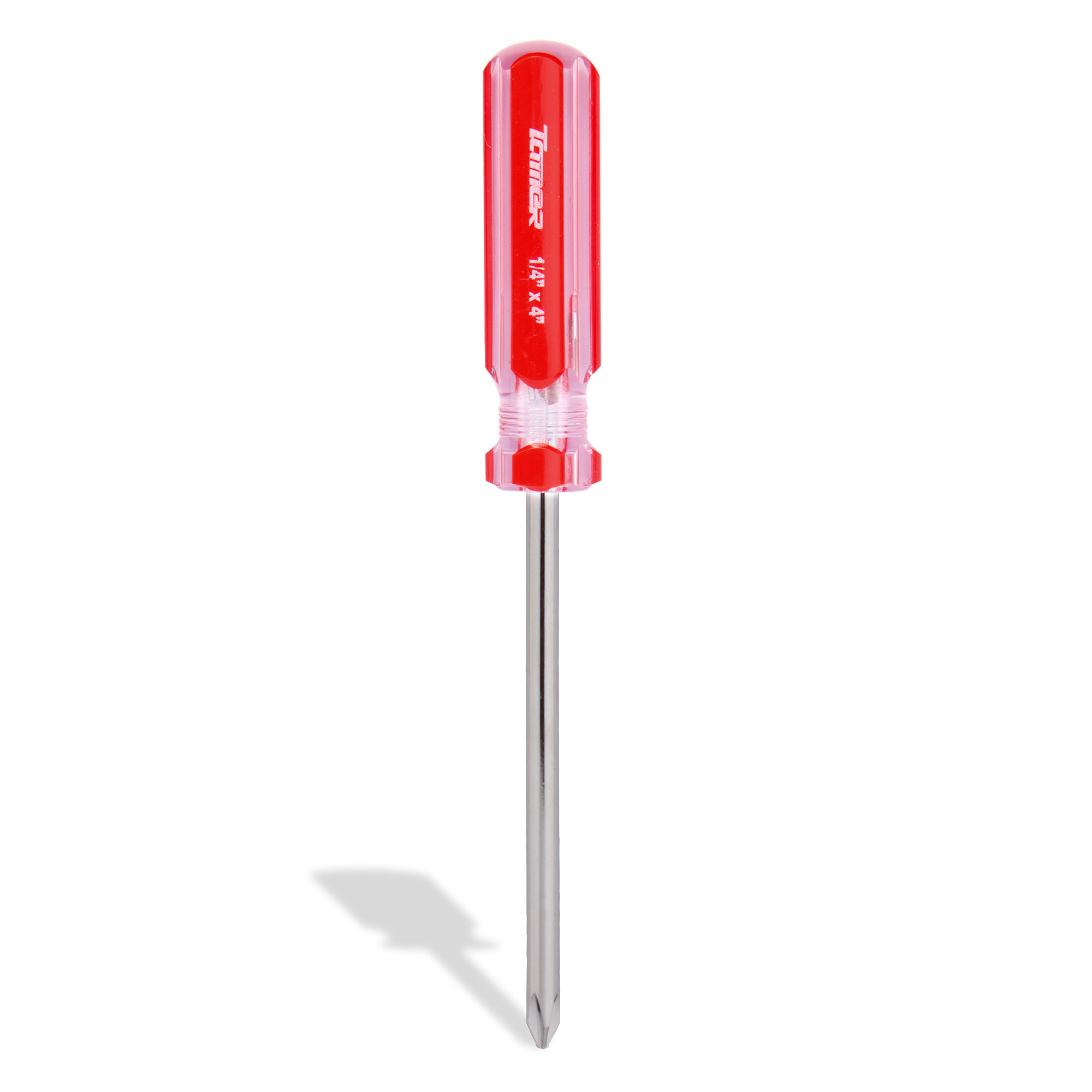 DESARMADOR CRUZ 1/4"X 4", BARRA ACERO CROMADO, MANGO PVC