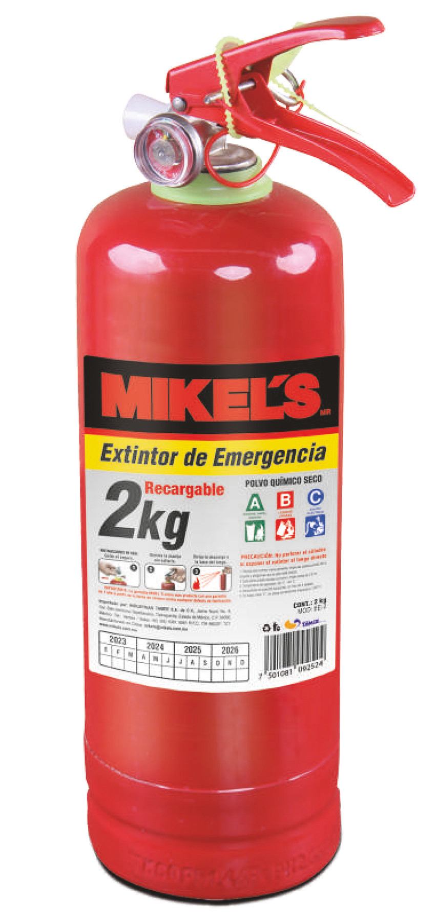 EXTINTOR DE EMERGENCIA RECARGABLE (2 KGS)
