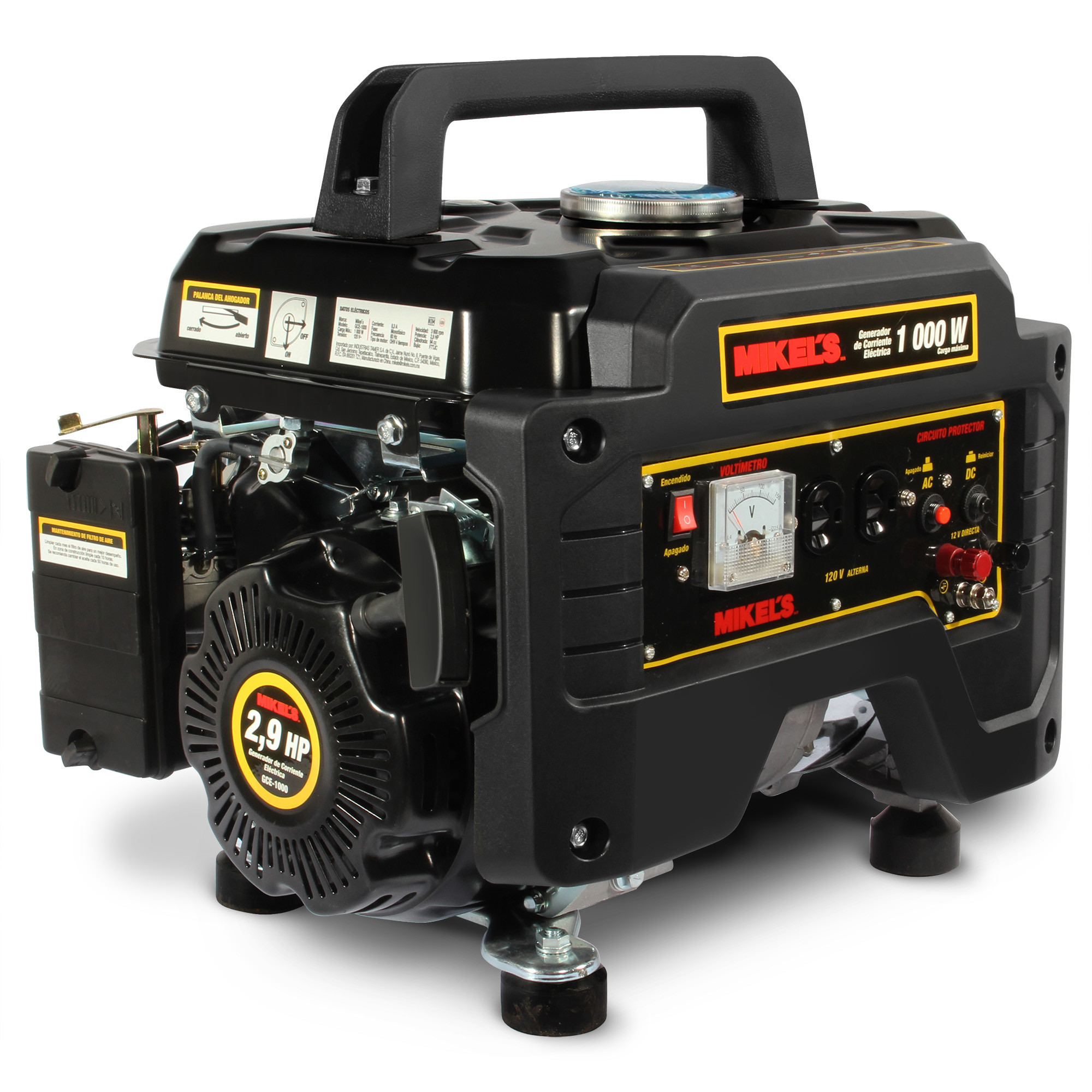 GENERADOR DE CORRIENTE ELÉCTRICA MOTOR 4 TIEMPOS (1,000 W / 2.9 HP) 