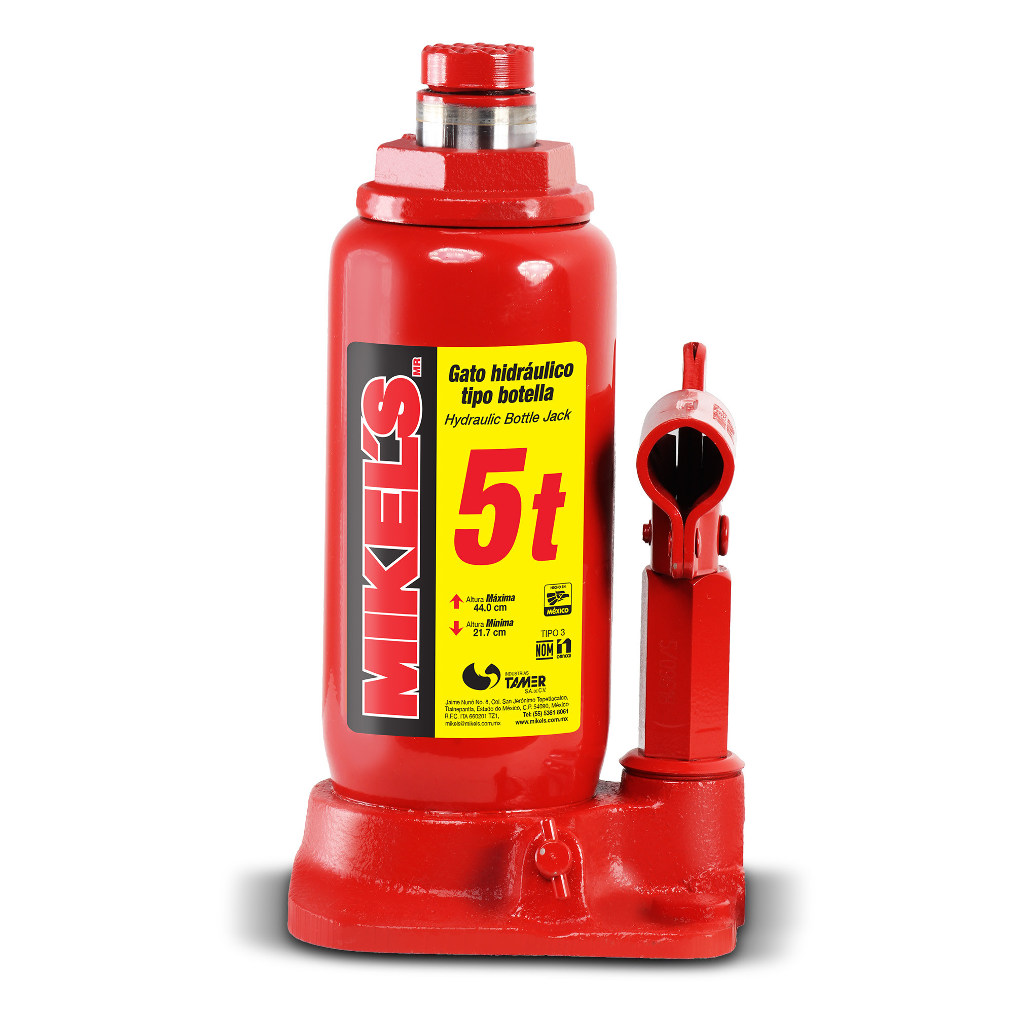 GATO HIDRÁULICO DE BOTELLA CON TORNILLO DE EXTENSIÓN (5 TON)