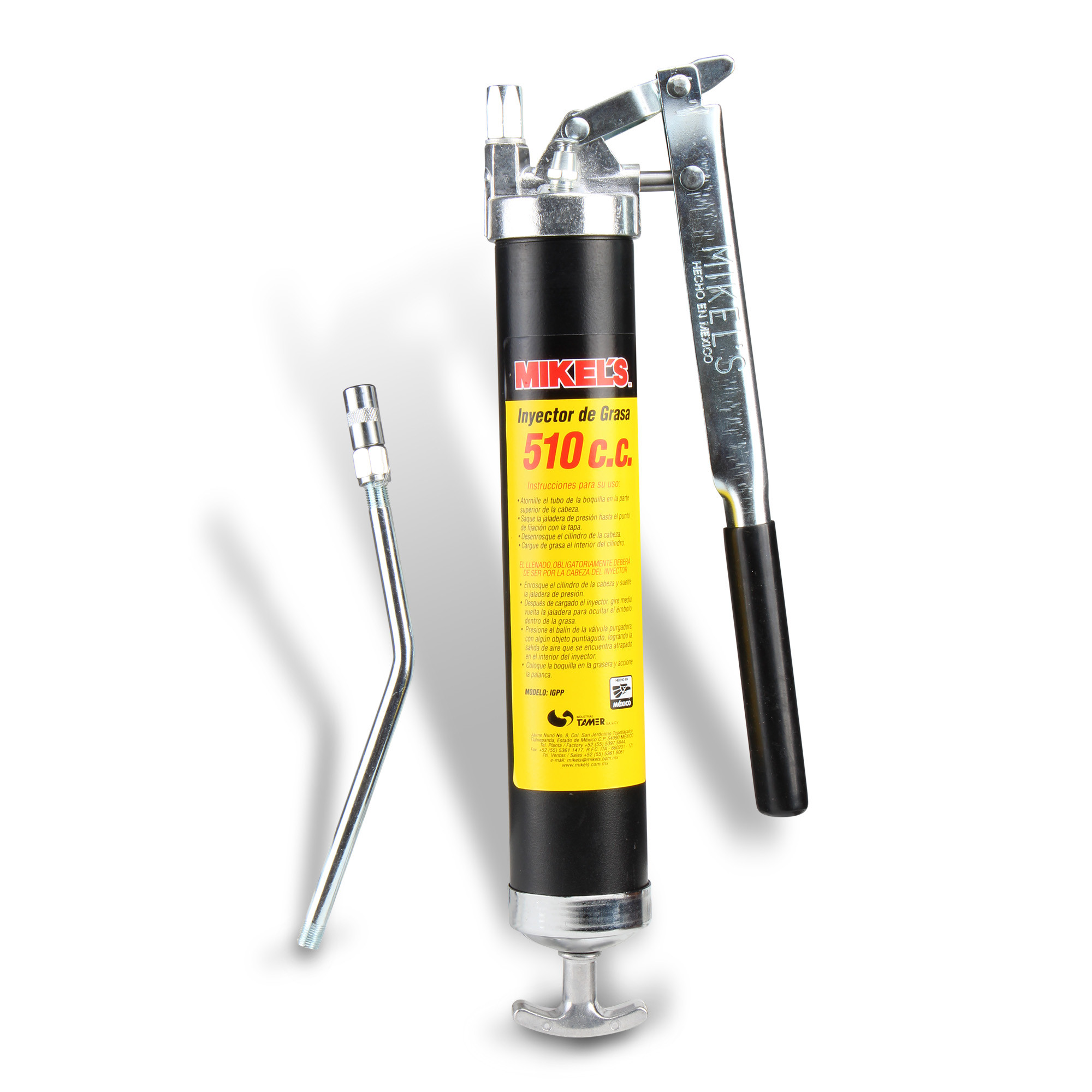 INYECTOR DE GRASA TIPO PALANCA TUBO RÍGIDO (6.000 PSI, 510 C.C.)