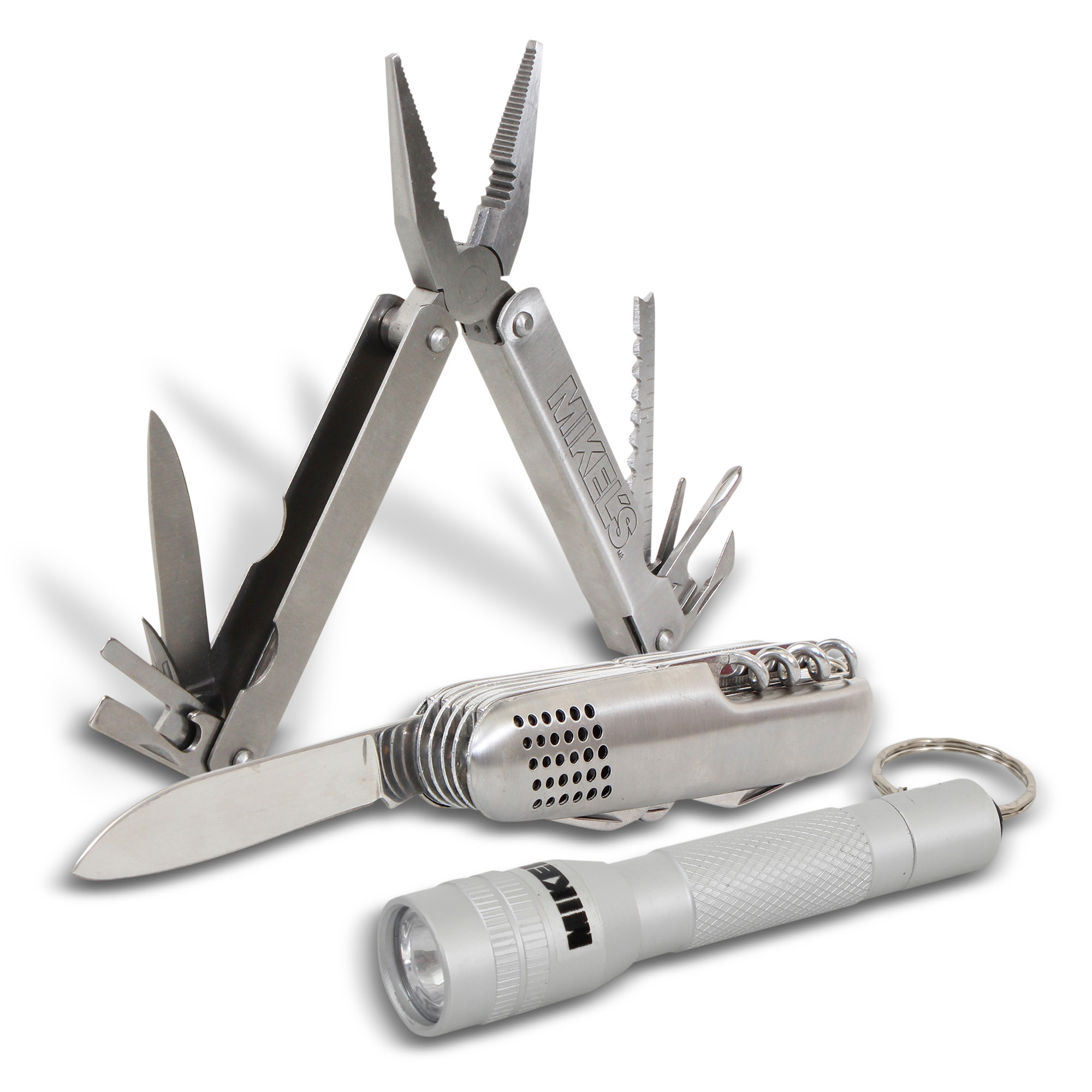 MULTIHERRAMIENTAS KIT MULTIUSOS NAVAJA CON LÁMPARA (3 EN 1 )