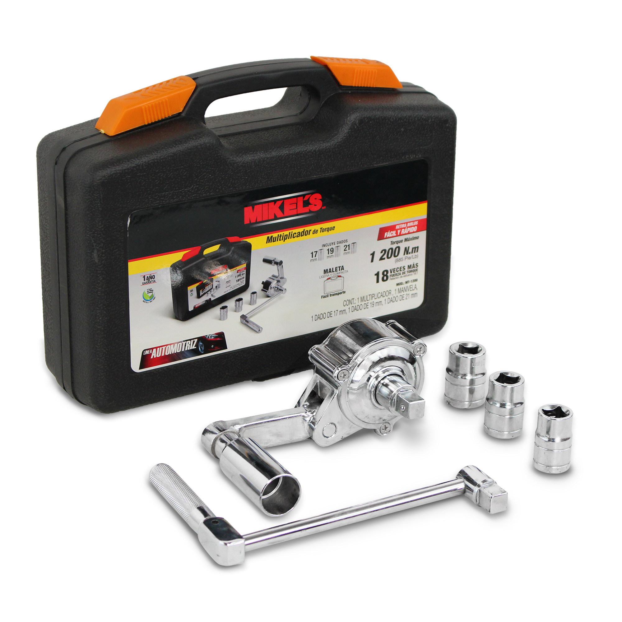 MULTIPLICADOR DE TORQUE  885 PIE/LB (INCLUYE 3 DADOS: 17,19,21 MM)