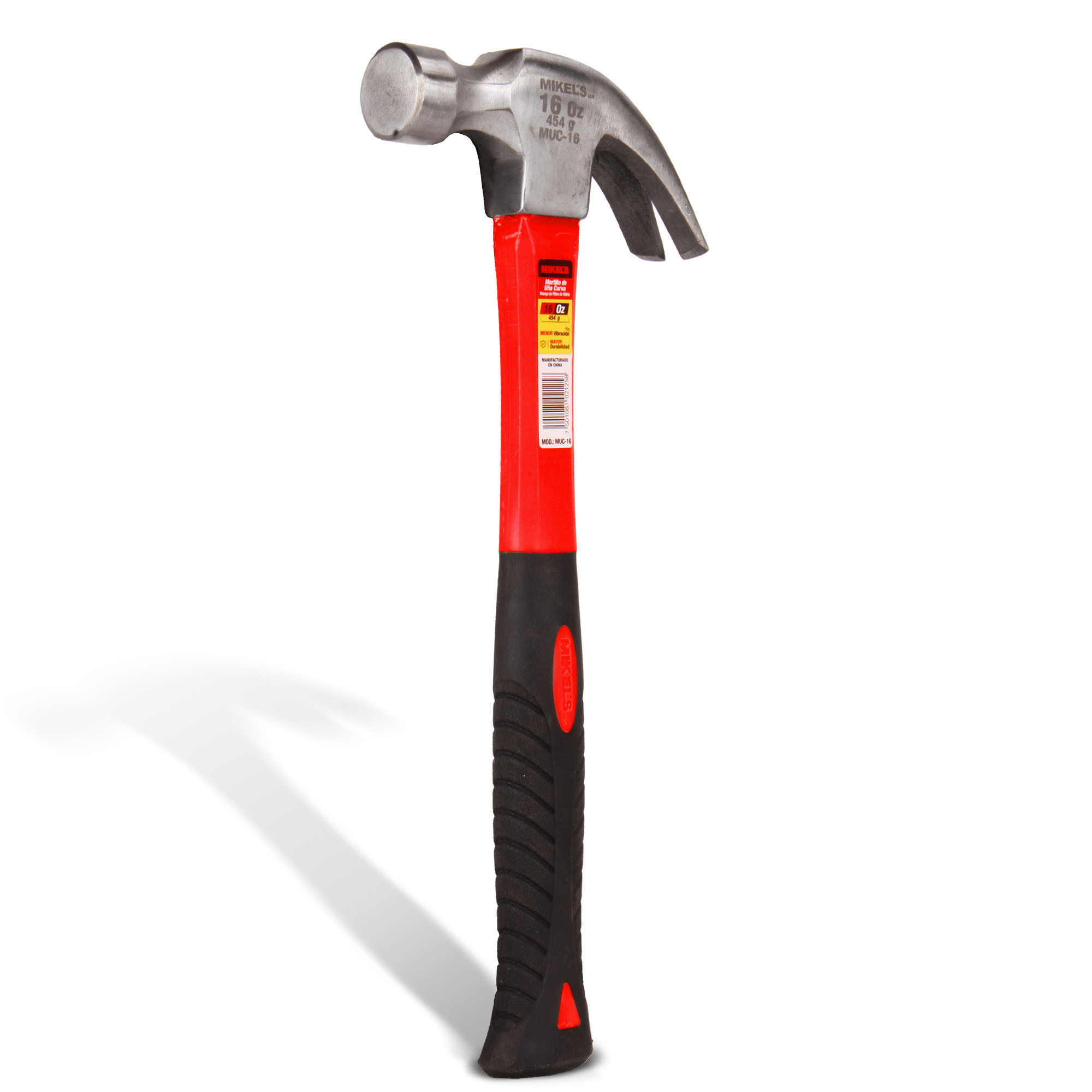 MARTILLO DE UÑA CURVA, MANGO DE FIBRA DE VIDRIO (16 OZ)