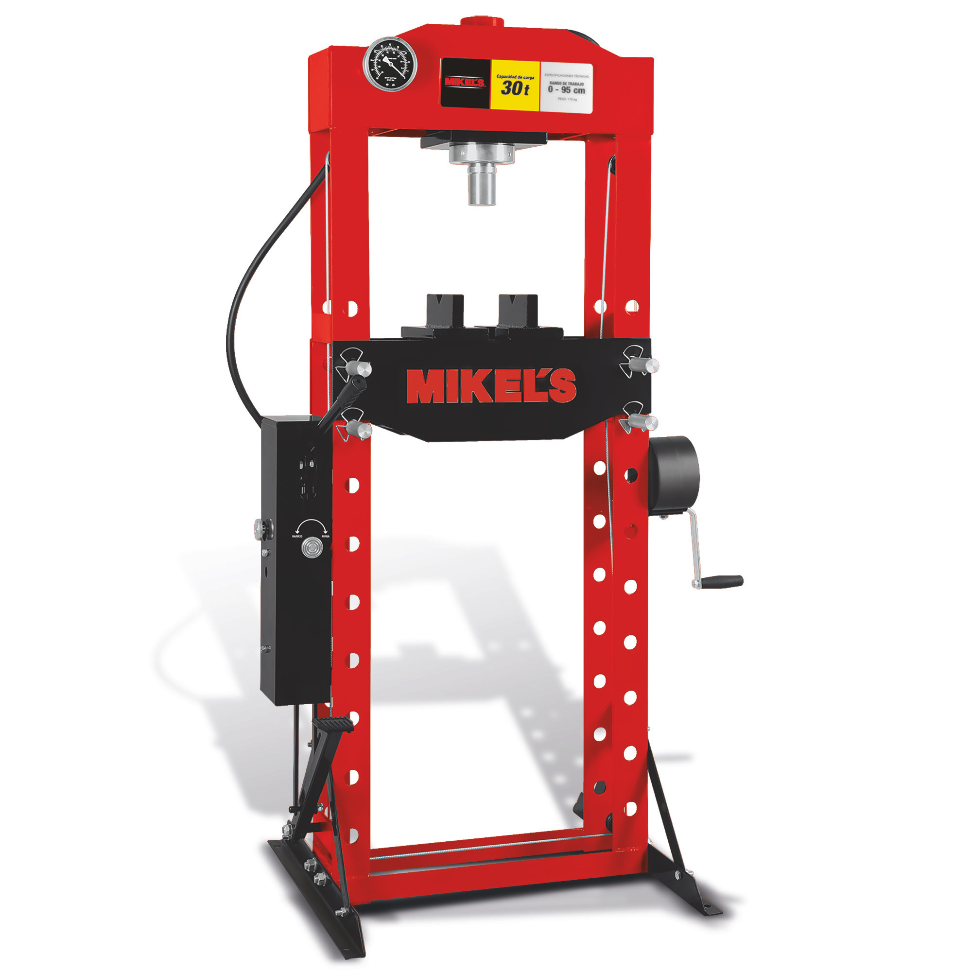 PRENSA HIDRÁULICA CON PISTÓN Y PEDAL (30 TON)