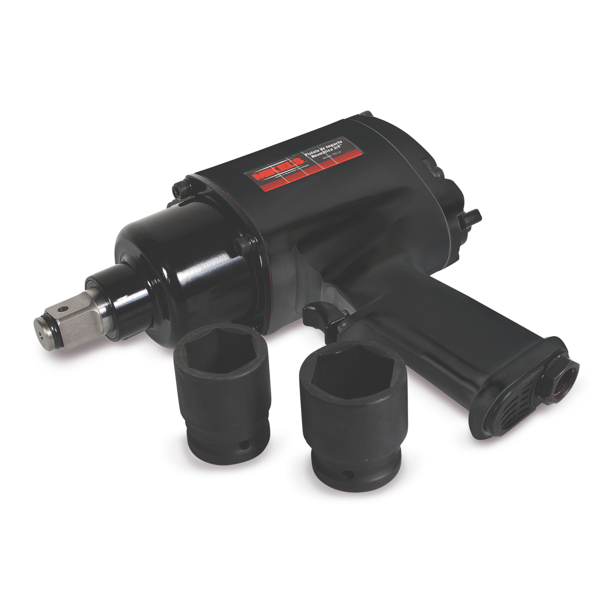 PISTOLA DE IMPACTO NEUMÁTICA (3/4”, 720 LB/FT) CON KIT DE DADOS