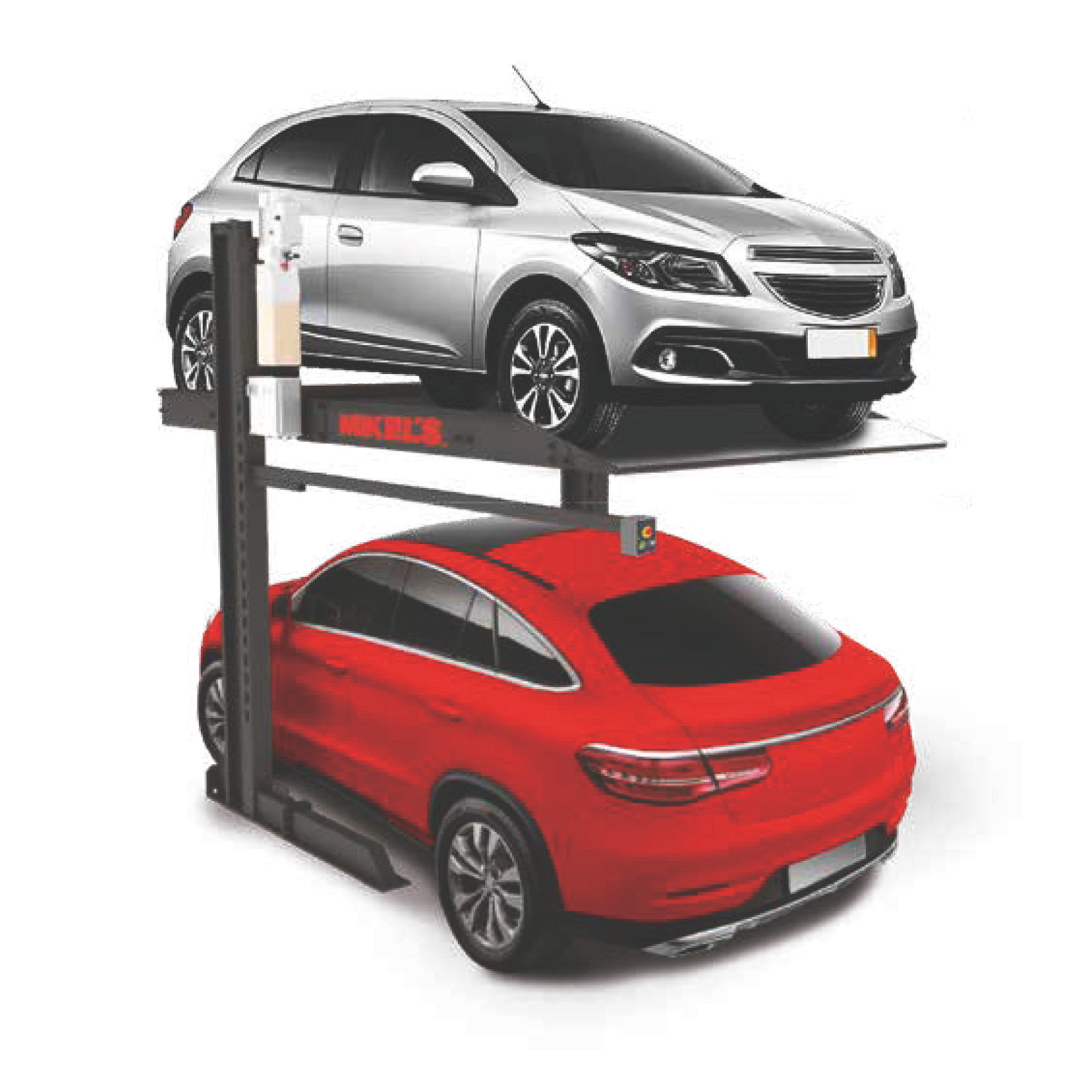 RAMPA ELEVADORA PARA ESTACIONAMIENTO 2 POSTES, INSTALACIÓN BAJO TECHO (2.3 TON)